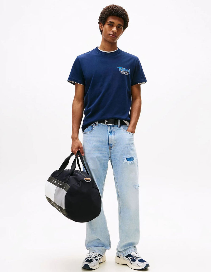 Camiseta Tommy Jeans con Logo Azul Marino Hombre
