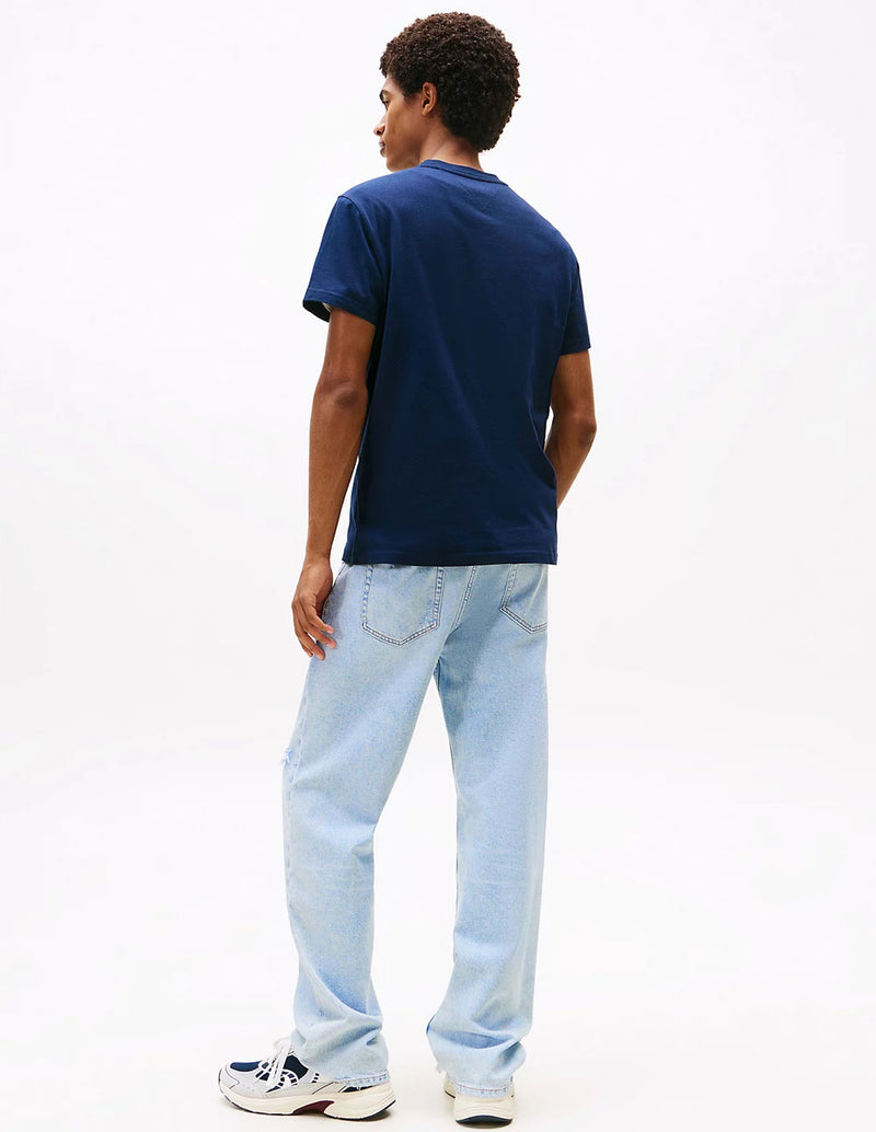 Camiseta Tommy Jeans con Logo Azul Marino Hombre