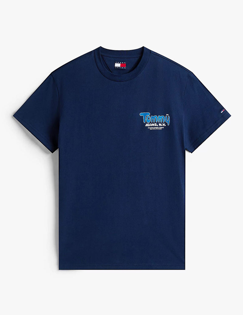 Camiseta Tommy Jeans con Logo Azul Marino Hombre