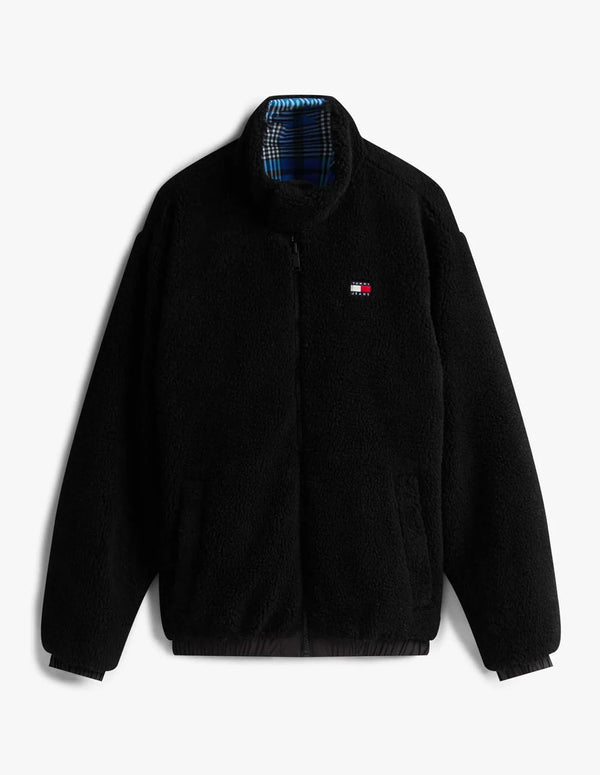 Chaqueta Tommy Jeans Reversible Teddy Relaxed Azul y Negra Hombre
