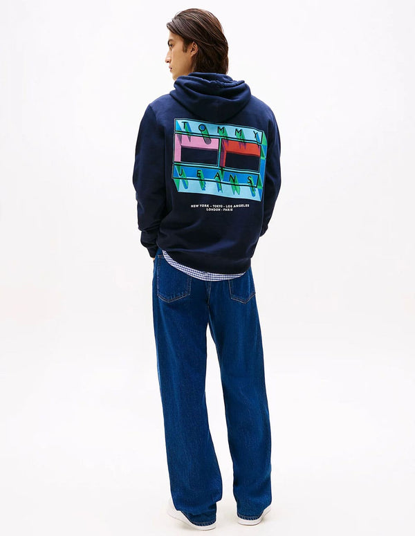 Sudadera con Capucha Tommy Jeans Graphic Logo Azul Hombre