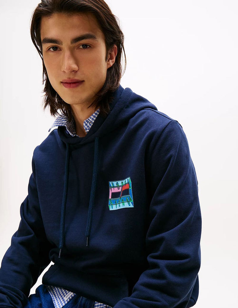 Sudadera con Capucha Tommy Jeans Graphic Logo Azul Hombre