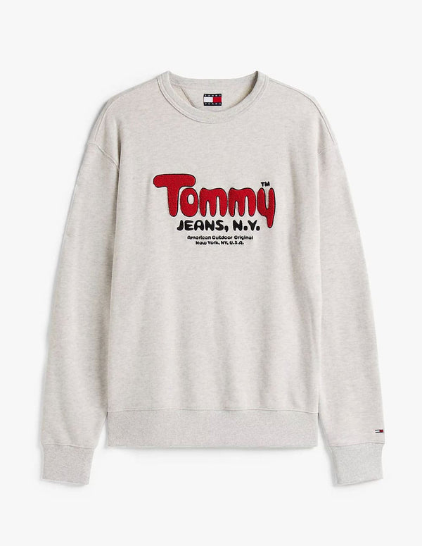 Sudadera Tommy Jeans con Logo de Rizo Gris Hombre