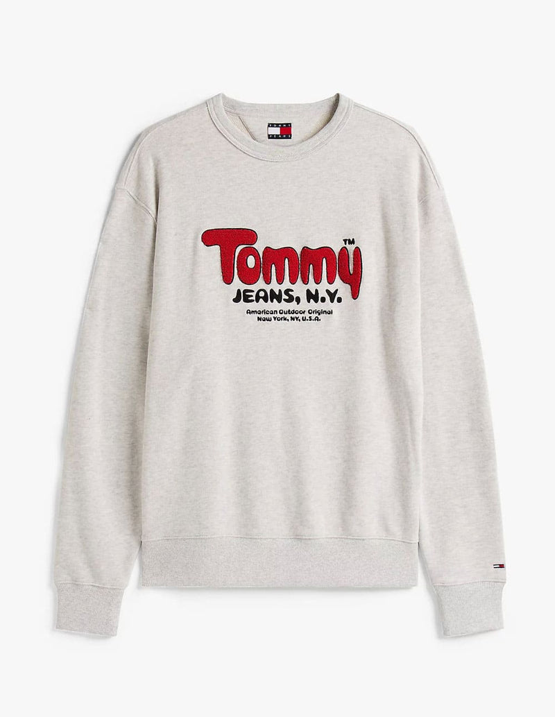 Sudadera Tommy Jeans con Logo de Rizo Gris Hombre