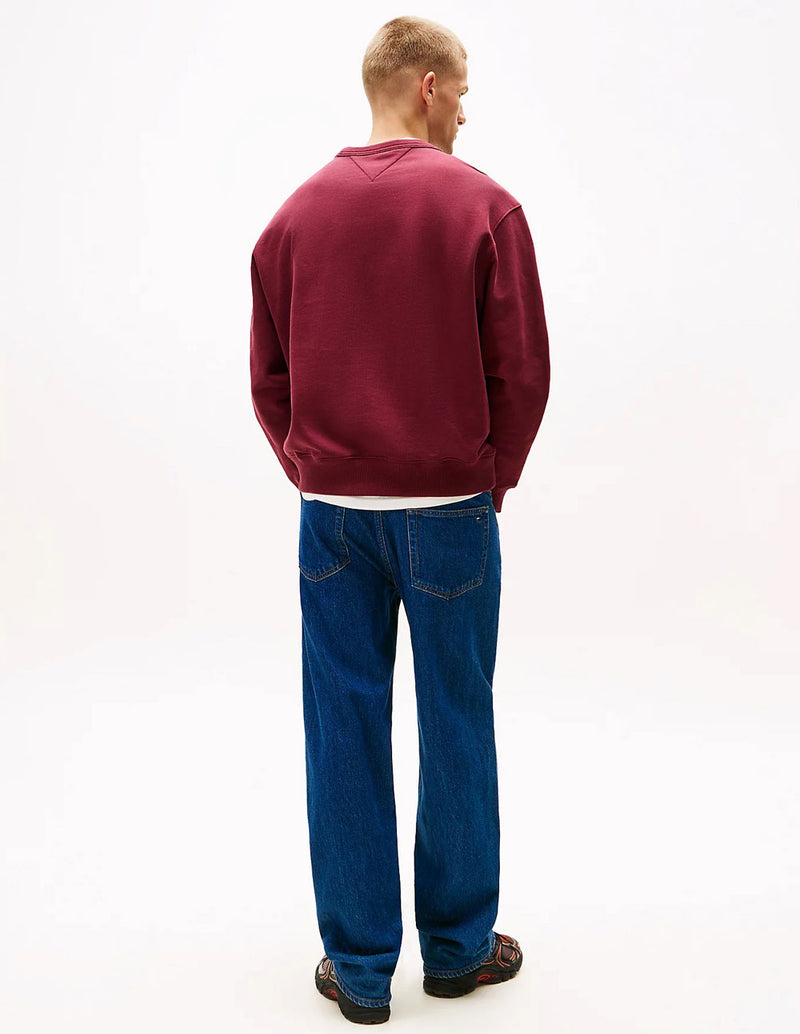 Sudadera Tommy Jeans con Logo de Rizo Burdeos Hombre