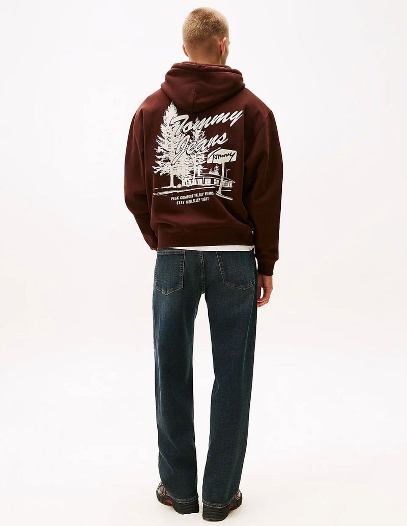 Sudadera con Capucha Tommy Jeans Graphic Logo Marrón Hombre
