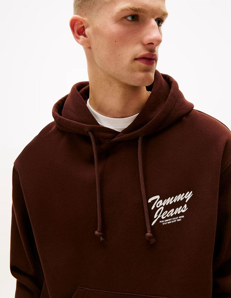 Sudadera con Capucha Tommy Jeans Graphic Logo Marrón Hombre