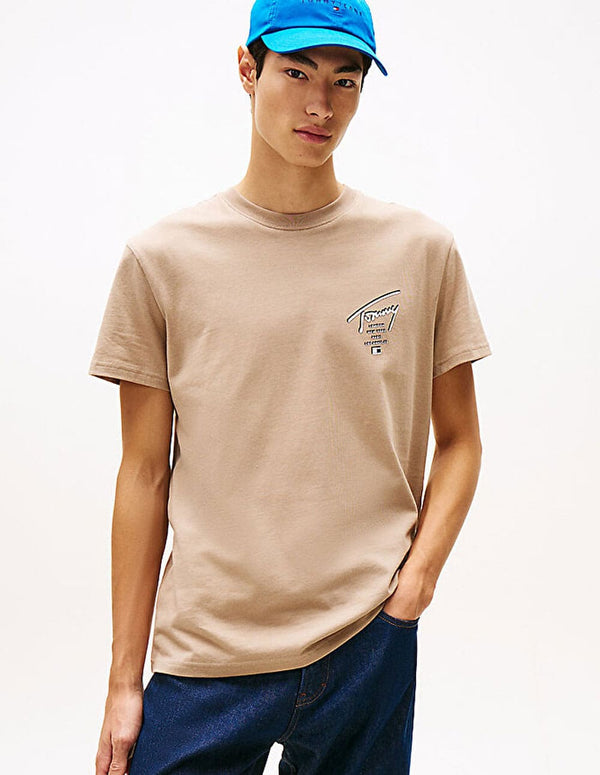 Camiseta Tommy Jeans Sign Ciity Beige Hombre