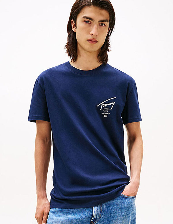Camiseta Tommy Jeans Sign Ciity Azul Hombre