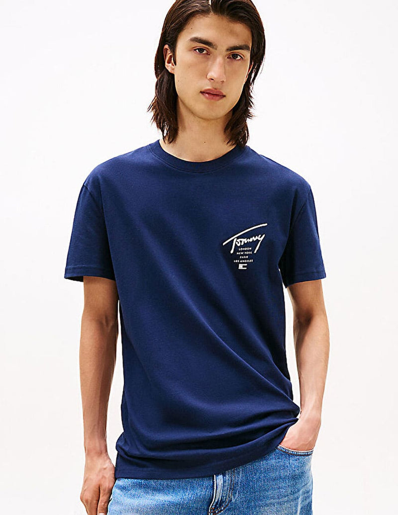 Camiseta Tommy Jeans Sign Ciity Azul Hombre