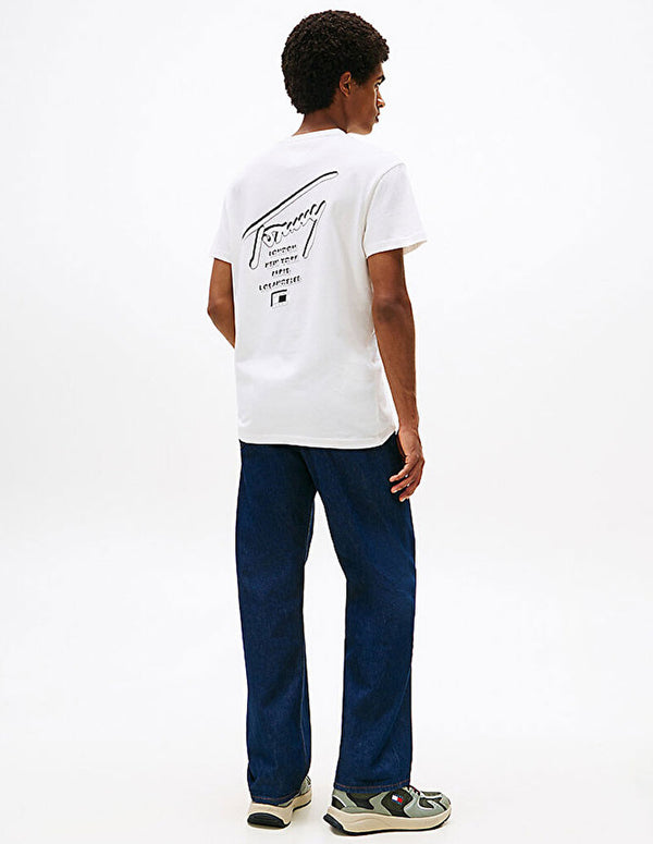 Camiseta Tommy Jeans Sign Ciity Blanca Hombre
