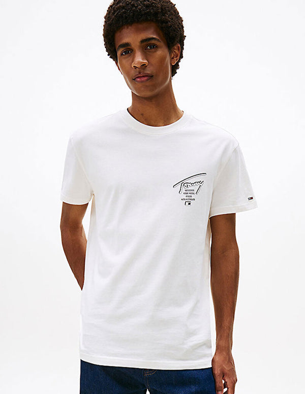Camiseta Tommy Jeans Sign Ciity Blanca Hombre