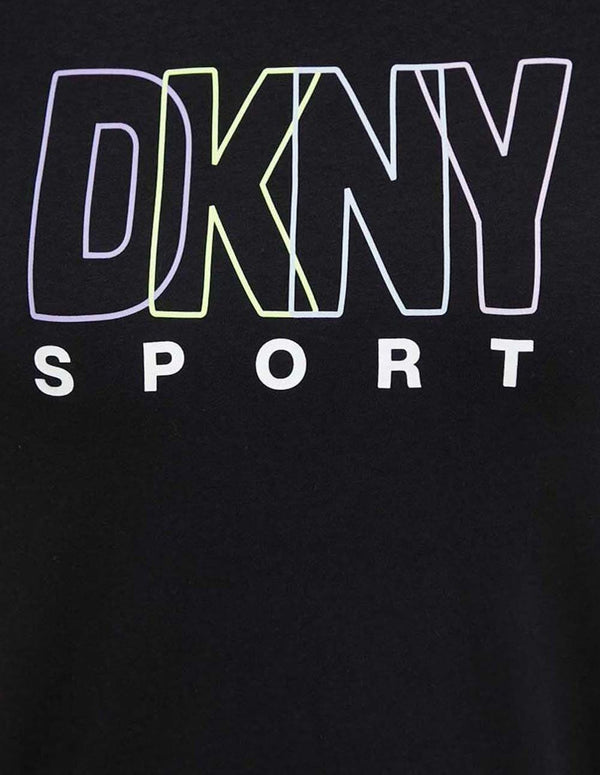 Camiseta Donna Karan Outline Logo Negra Mujer