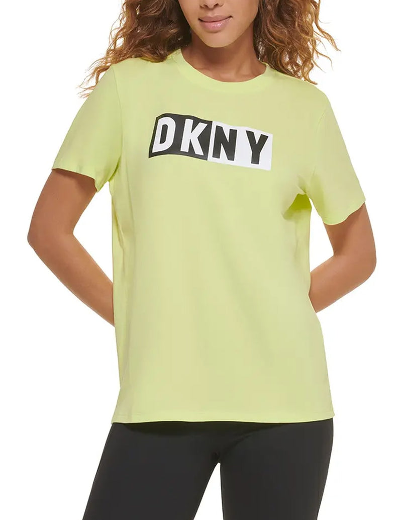 Camiseta Donna Karan con Logo Amarilla Mujer