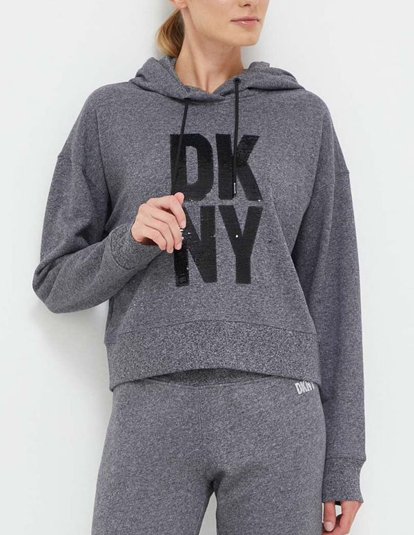 Sudadera con Capucha Donna Karan  con Logo Gris Mujer