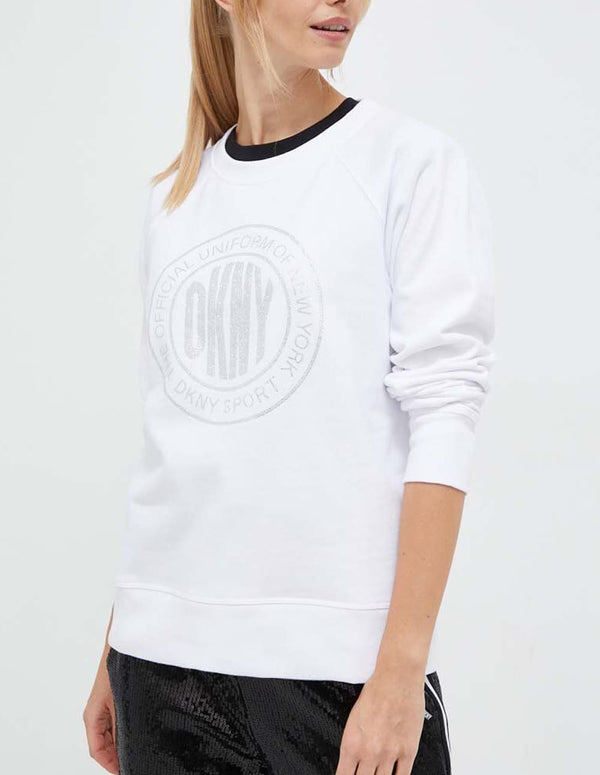 Sudadera Donna Karan con Logo Blanca Mujer