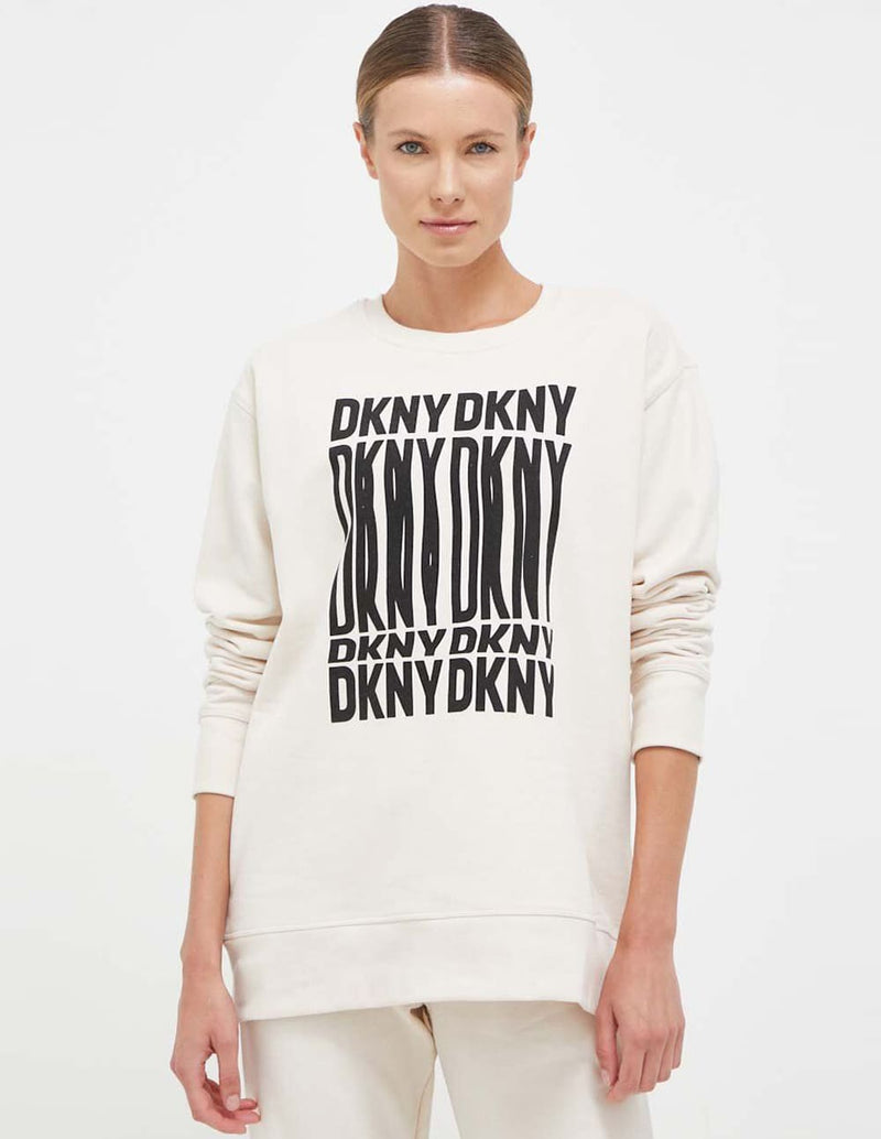 Sudadera Donna Karan con Logo Beige Mujer