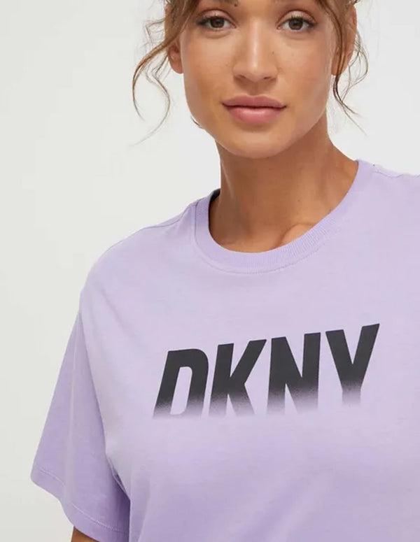 Camiseta Donna Karan con Logo Morada Mujer