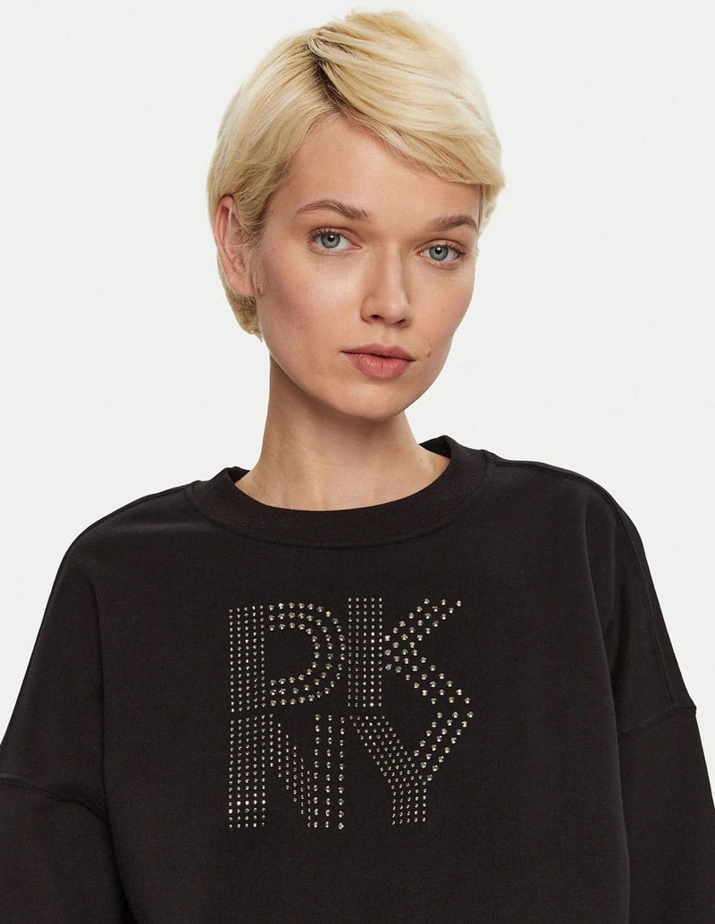 Sudadera Donna Karan con Logo Negra Mujer