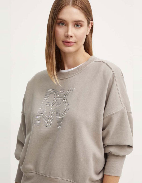 Sudadera Donna Karan con Logo Beige Mujer