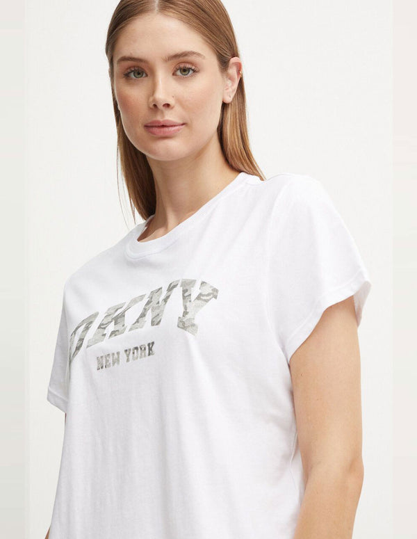 Camiseta Donna Karan con Logo Blanca Mujer