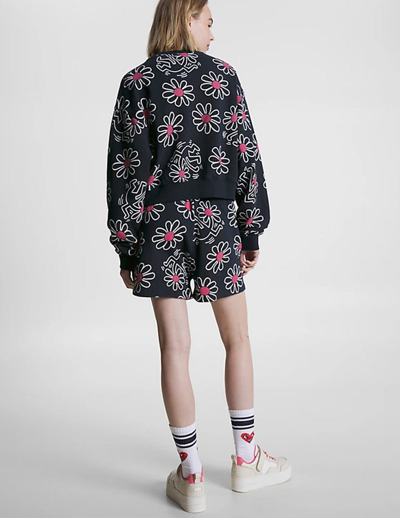 Sudadera Tommy Jeans x Keith Haring Flower Print Gris Oscura Mujer