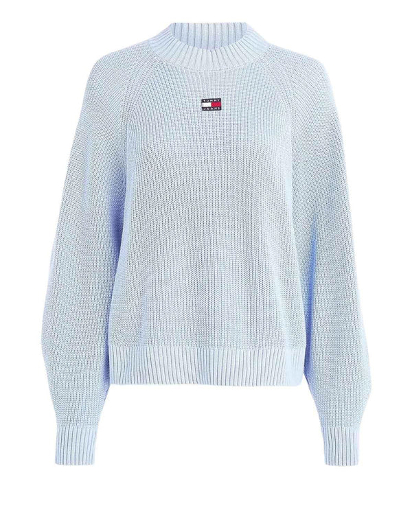 Jersey Tommy Jeans Badge Mockneck Azul Mujer