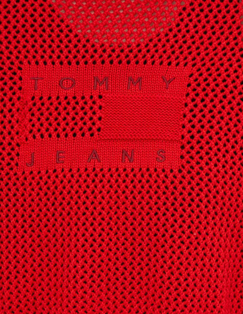 Jersey Tommy Jeans de Punto Calado Rojo Mujer
