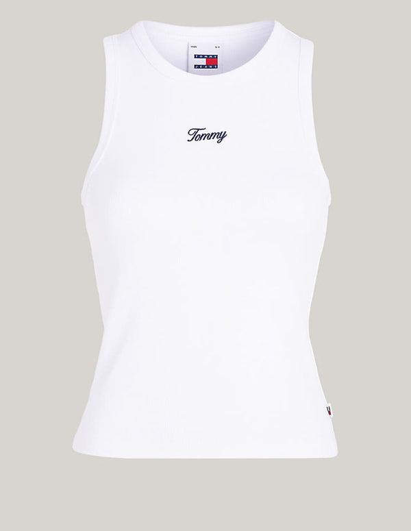 Camiseta Tommy Jeans con Logo Blanca Mujer