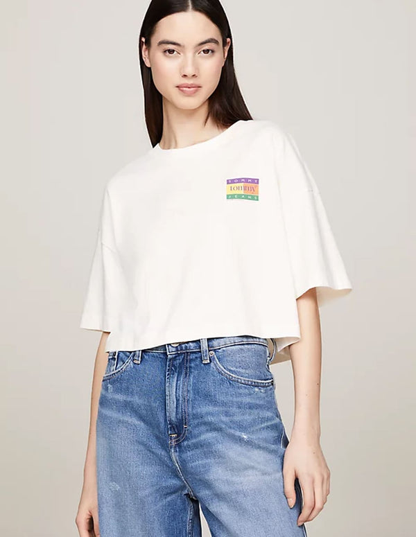 Camiseta Tommy Jeans con Logo Trasero Blanca Mujer