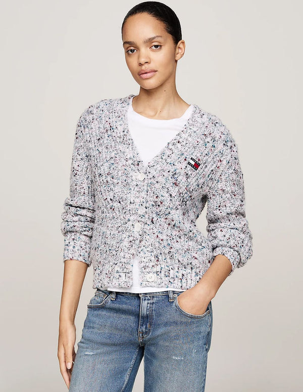 Chaqueta Tommy Jeans Jaspedada con Logo Multicolor Mujer