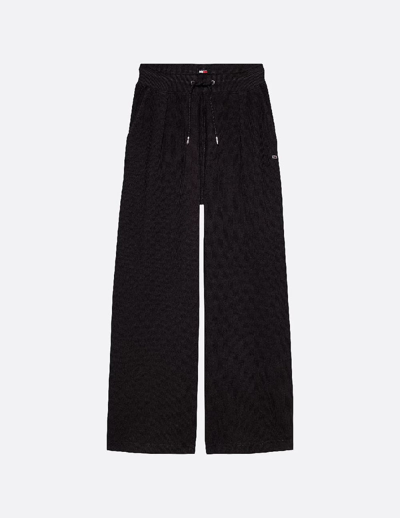 Pantalón Tommy Jeans de Pernera Ancha Negro Mujer