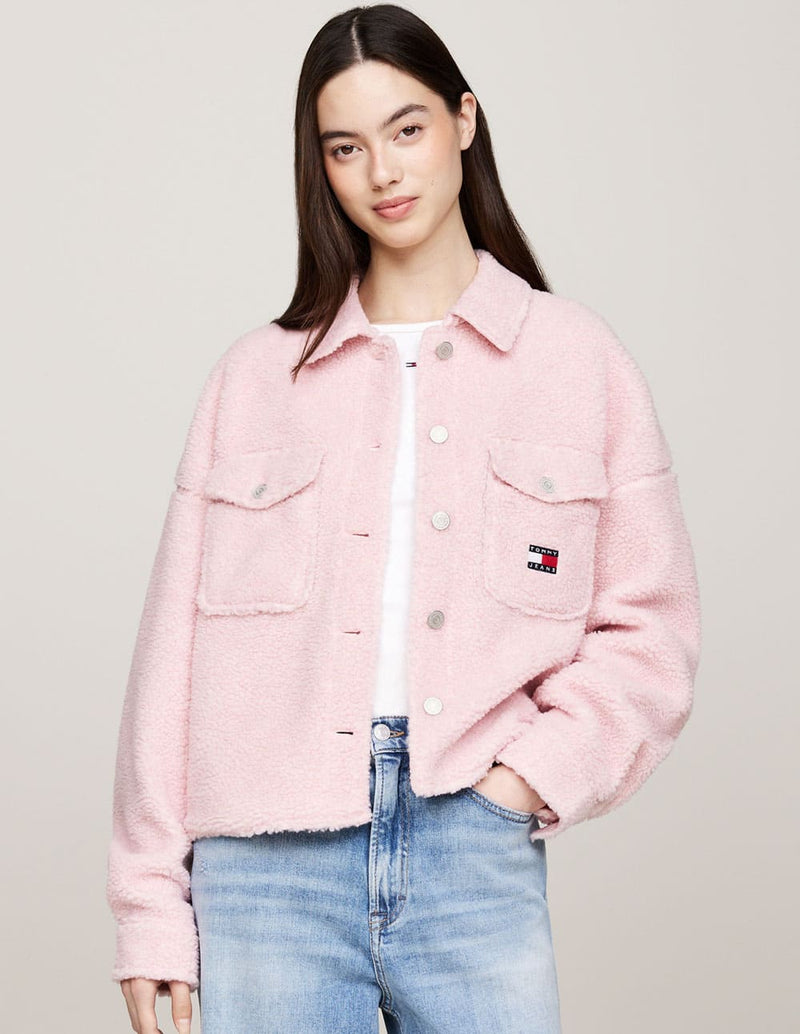 Chaqueta Tommy Jeans Afelpada Rosa Mujer