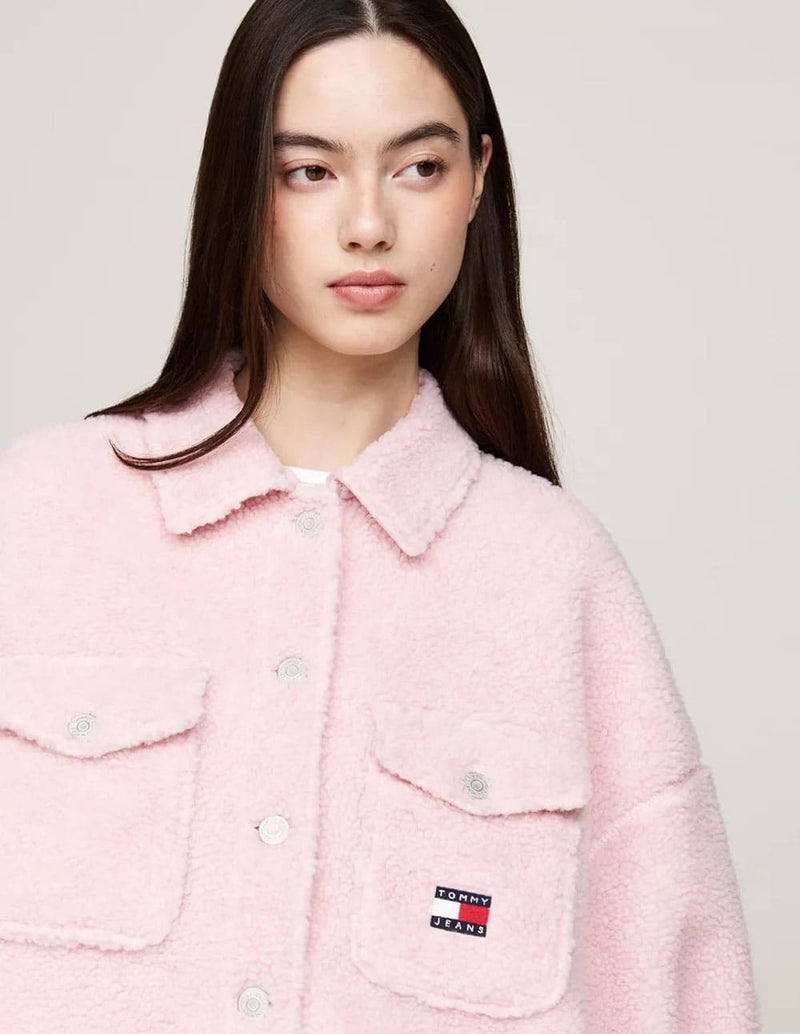 Chaqueta Tommy Jeans Afelpada Rosa Mujer