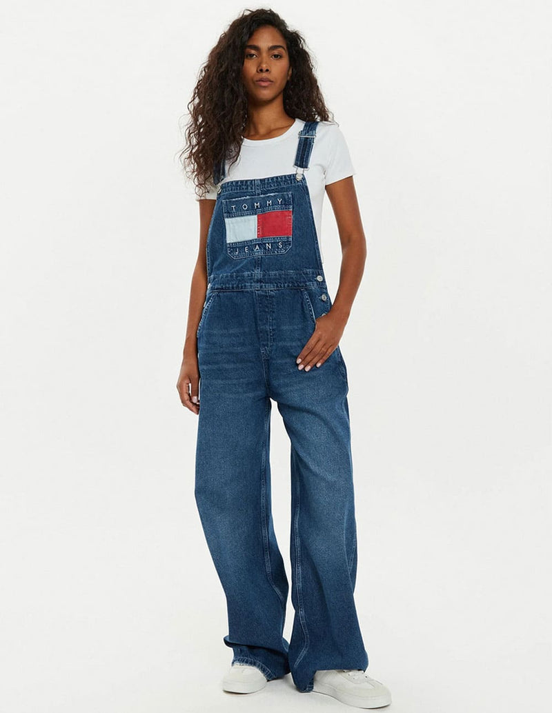 Peto Vaquero Tommy Jeans con Logo Azul Mujer