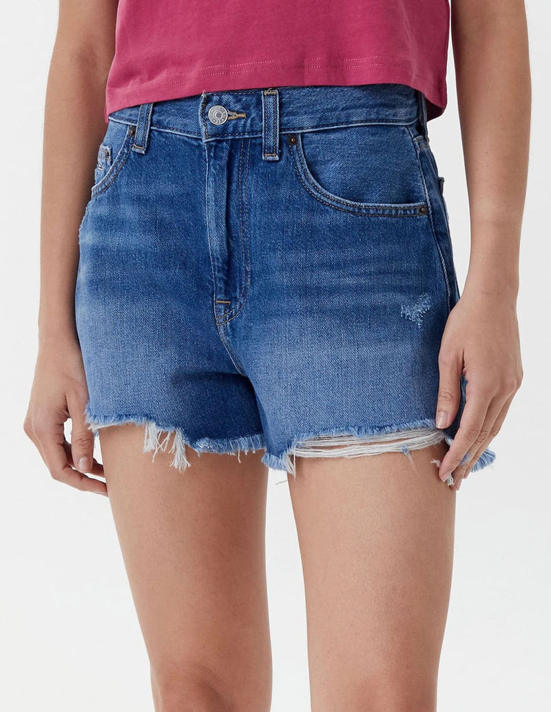 Pantalón Corto Vaquero Tommy Jeans con Logo Azul Mujer
