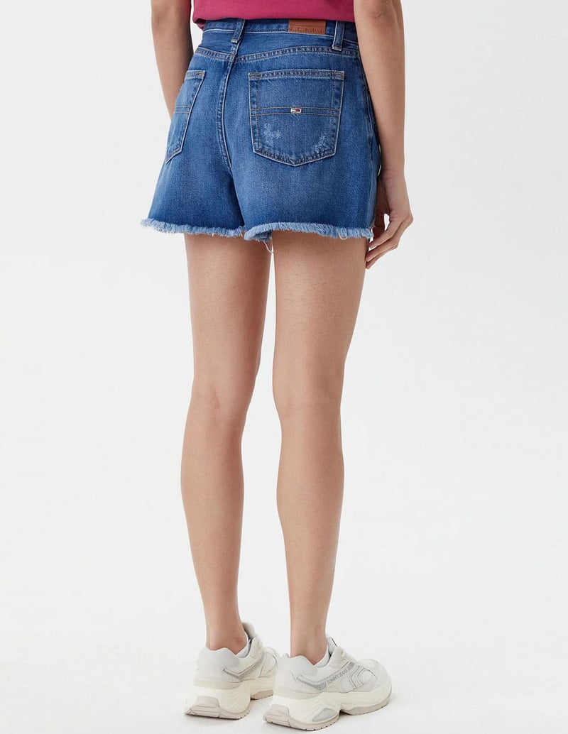 Pantalón Corto Vaquero Tommy Jeans con Logo Azul Mujer