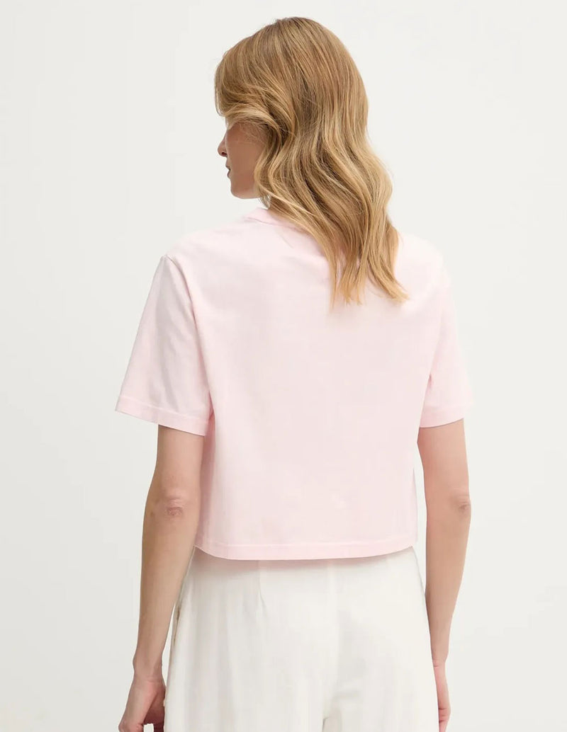 Camiseta Tommy Jeans con Logo Bordado Rosa Mujer