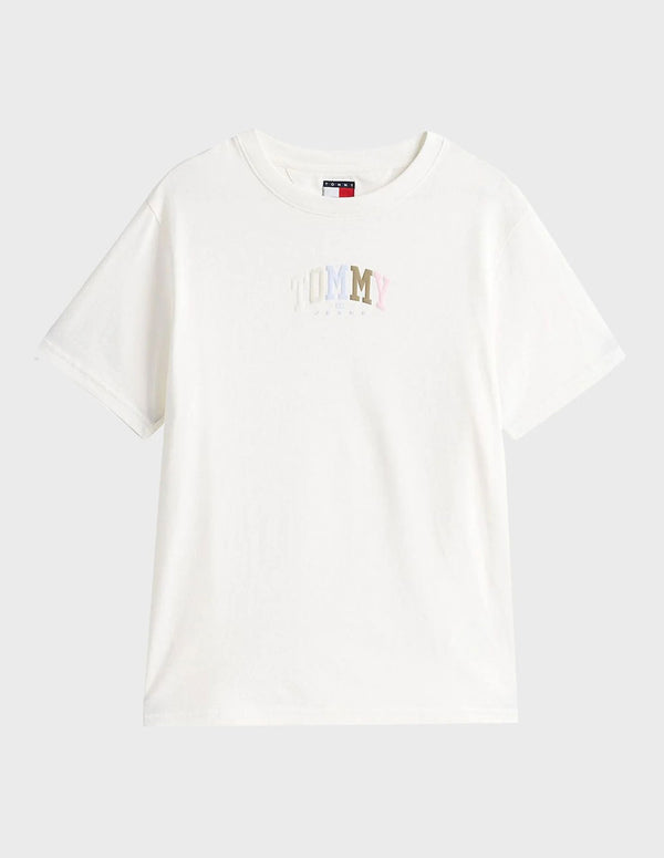 Camiseta Tommy Jeans Logo Fit Blanca Mujer