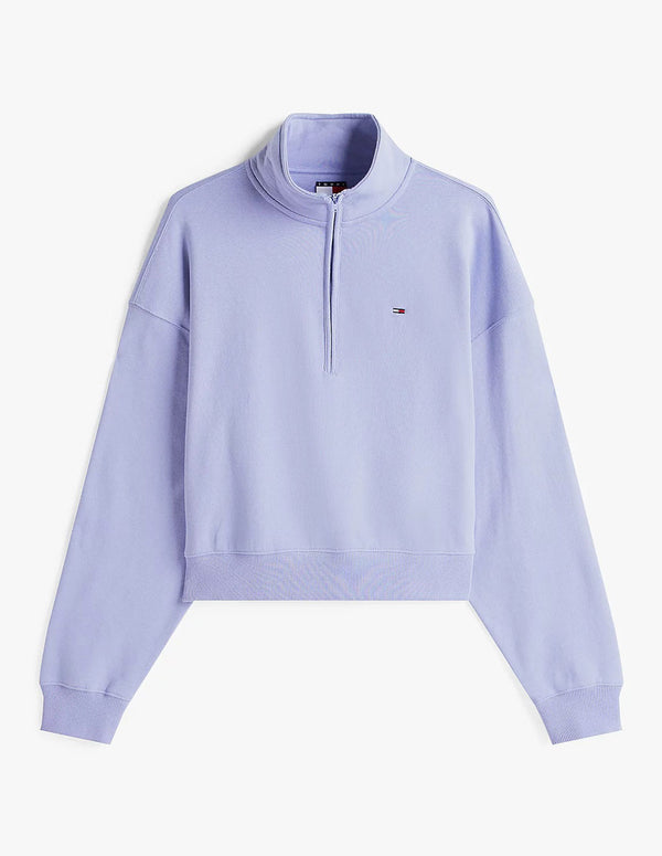 Sudadera Tommy Jeans Half Zip Morada Mujer
