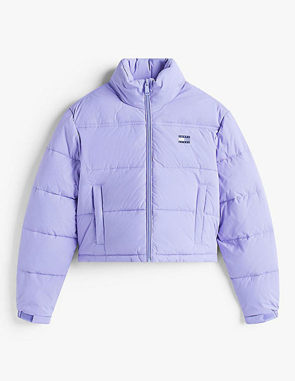 Plumas Tommy Jeans con Logo Morado Mujer