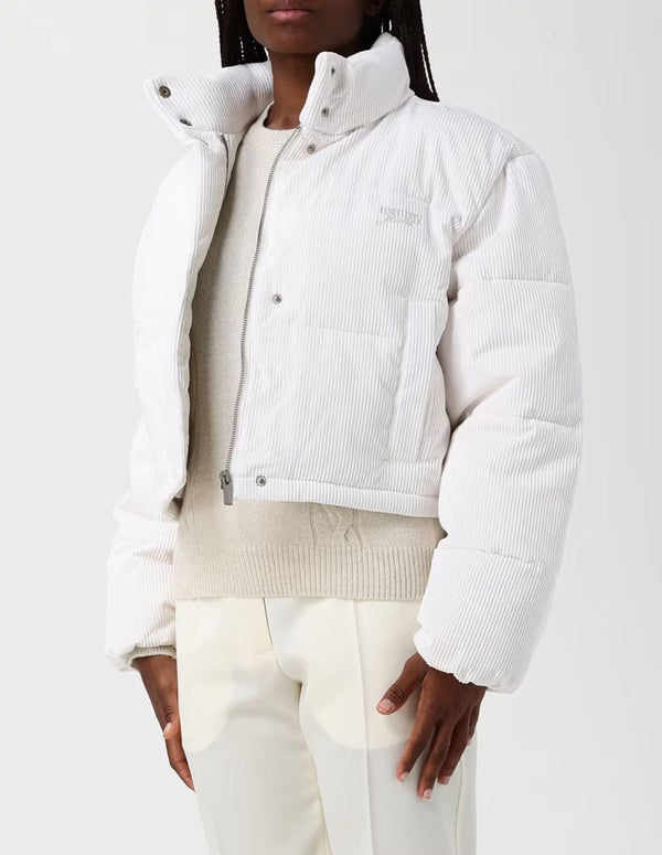 Chaqueta Acolchada Tommy Jeans de Pana con Logo Blanca Muje