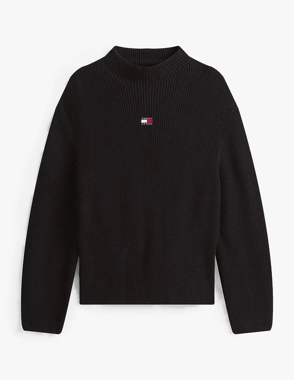 Jersey Tommy Jeans con Cuello Perkins Negro Mujer