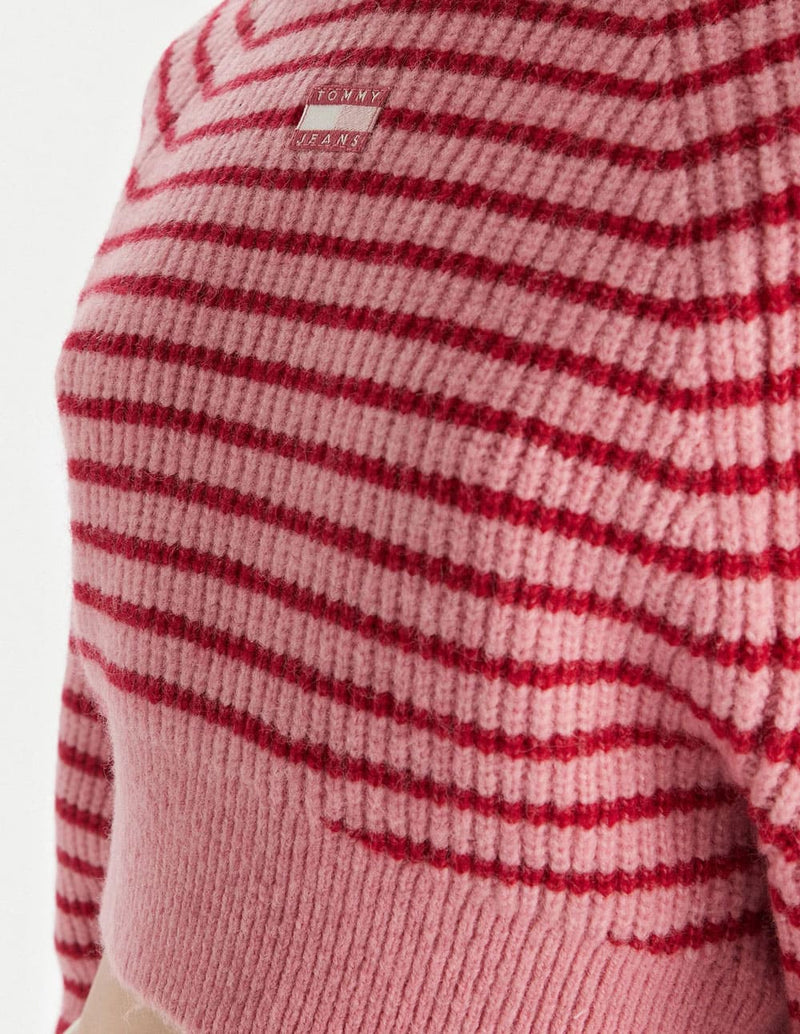 Jersey Tommy Jeans con Parche del Logo Rosa Mujer