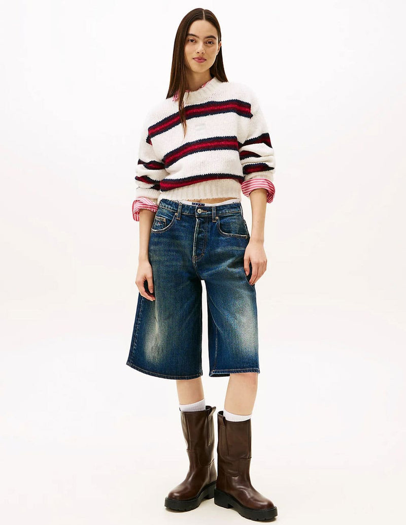 Jersey Tommy Jeans de Rayas Beige Mujer