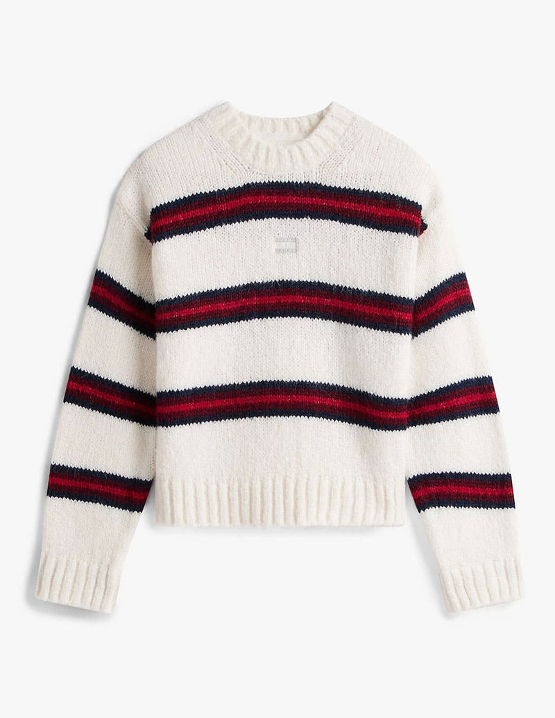 Jersey Tommy Jeans de Rayas Beige Mujer