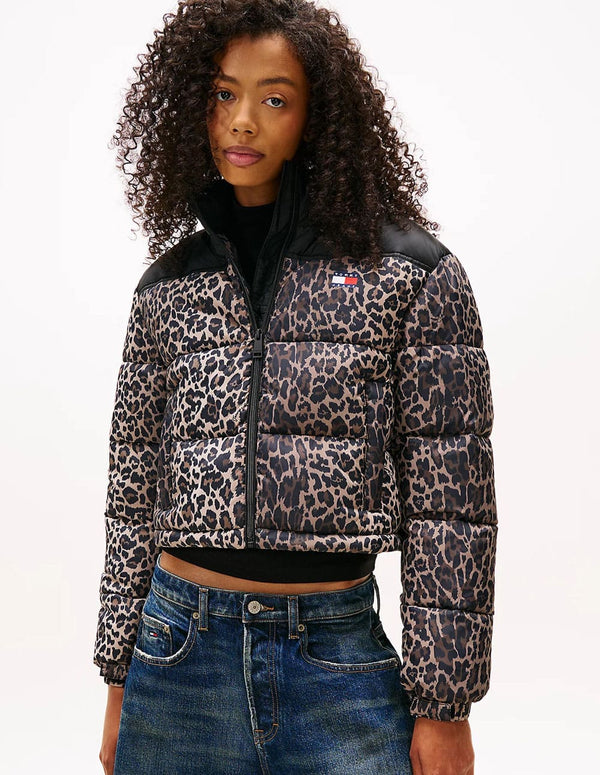 Chaqueta Acolchada Tommy Jeans Animal Print Multicolor Mujer