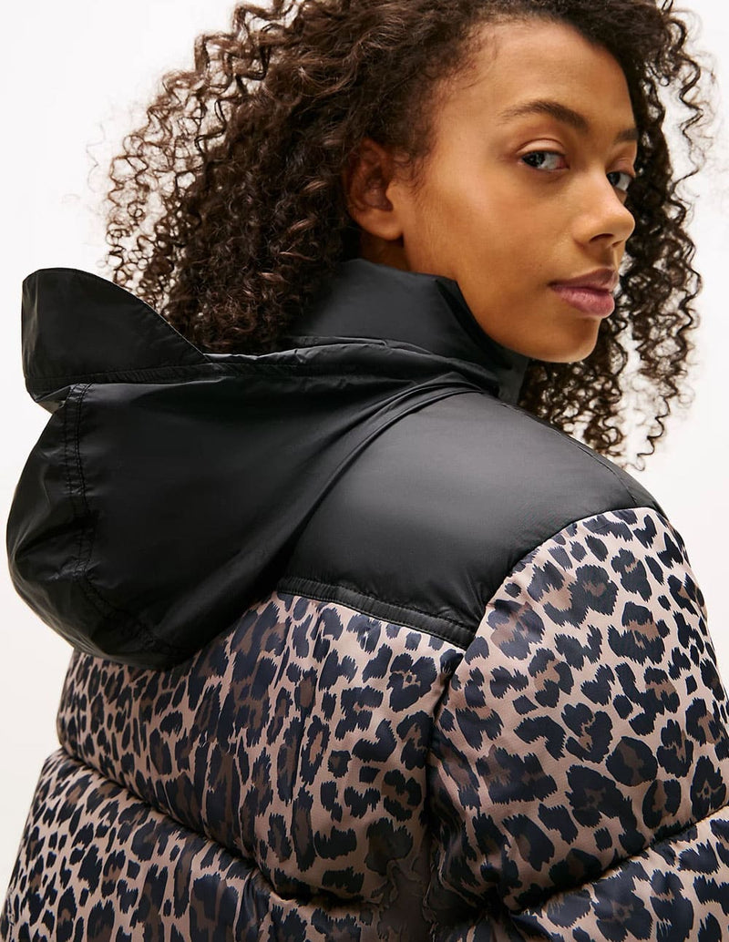 Chaqueta Acolchada Tommy Jeans Animal Print Multicolor Mujer