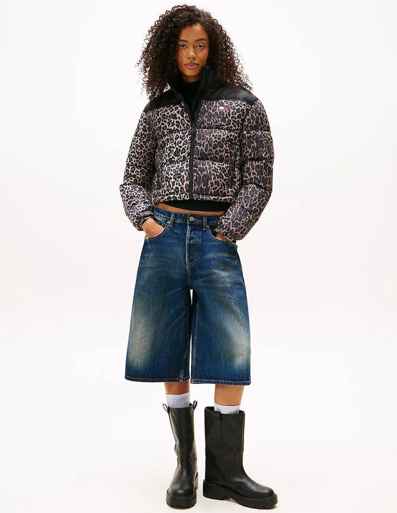 Chaqueta Acolchada Tommy Jeans Animal Print Multicolor Mujer