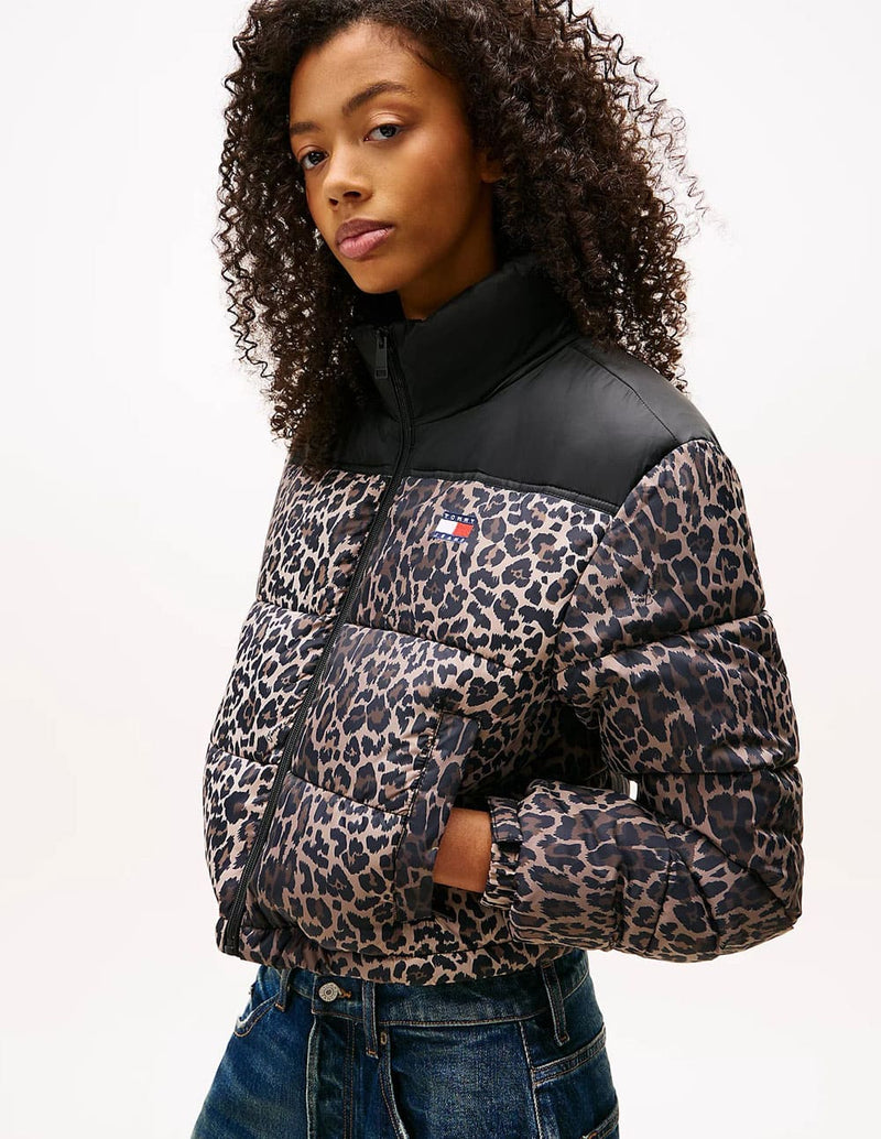 Chaqueta Acolchada Tommy Jeans Animal Print Multicolor Mujer